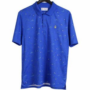 Original Penguin Mens Large Golf Polo Shirt Blue Golf Print